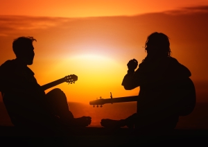Guitars sunset